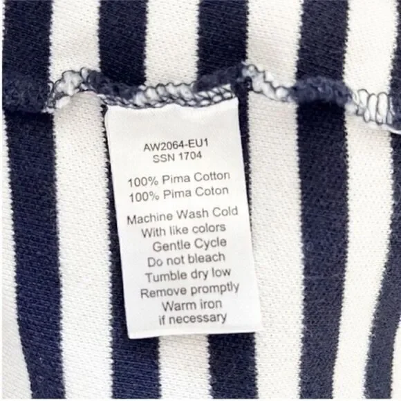 ATM Anthony Thomas Melillo V Neck Navy Striped Shift Dress - Picture 9 of 9